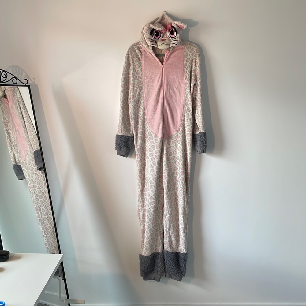 Warm panther romper pyjamas for women.